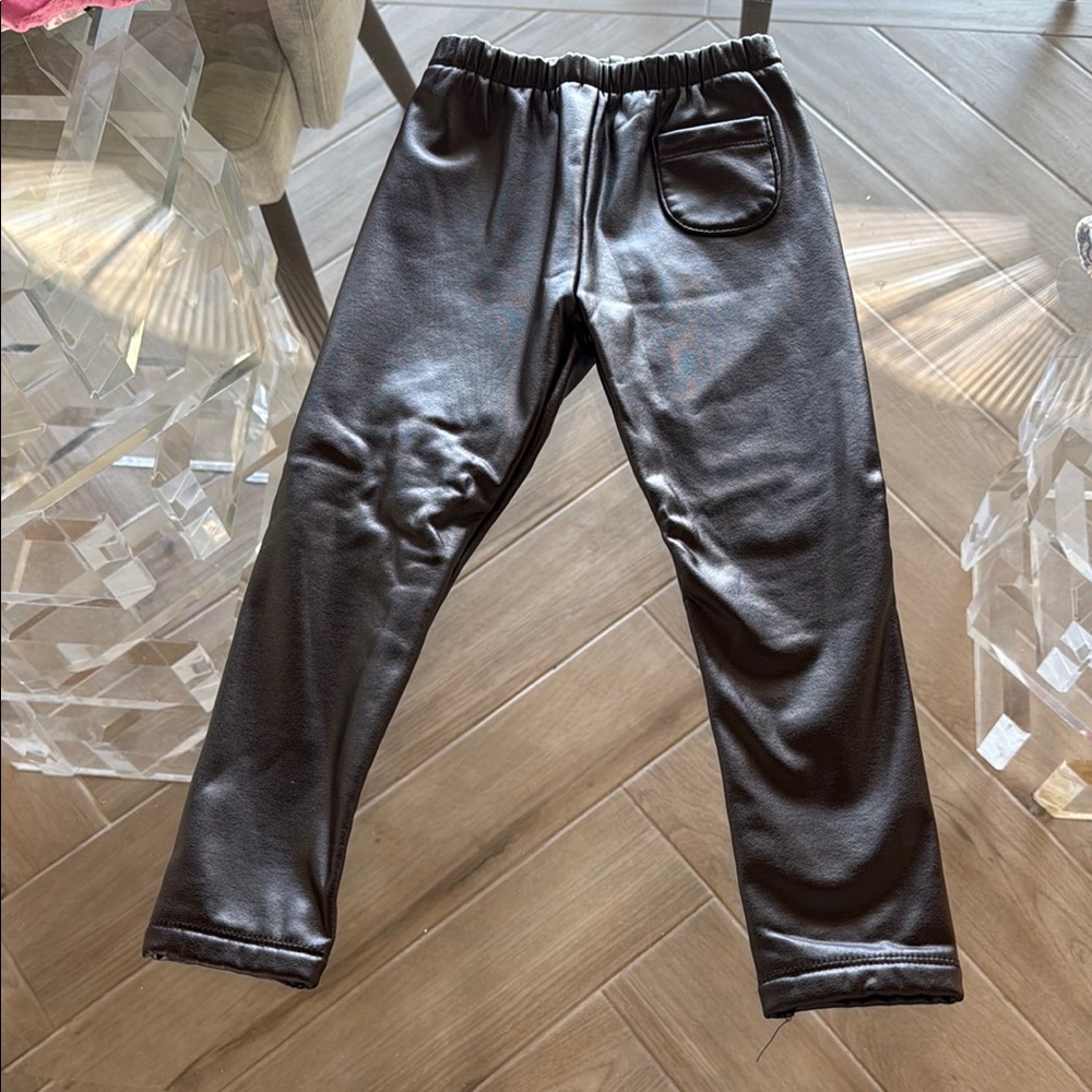Zara Kids Faux Leather Leggings. Size 4